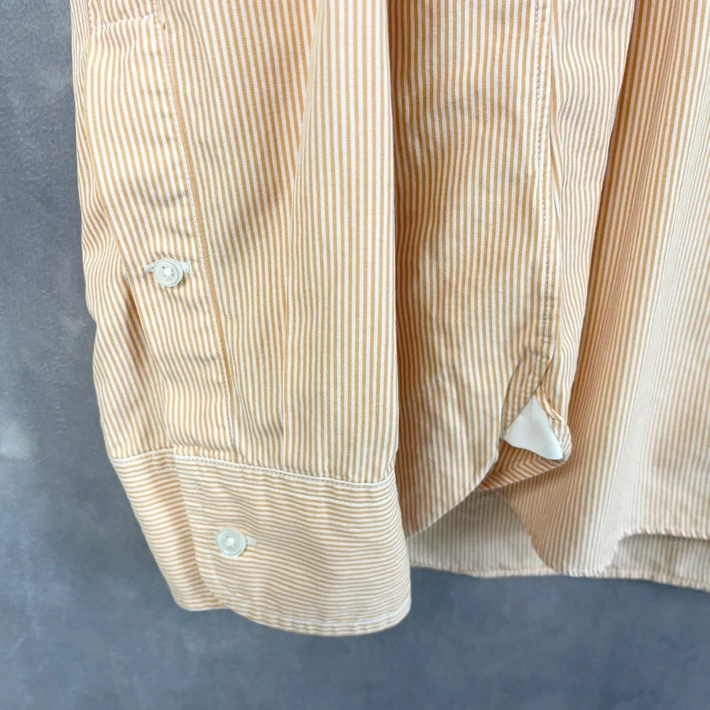 J Crew Mens Button Front Dress Shirt XL‎ 17-17 1/2 Preppy Stripe Cotton Heritage